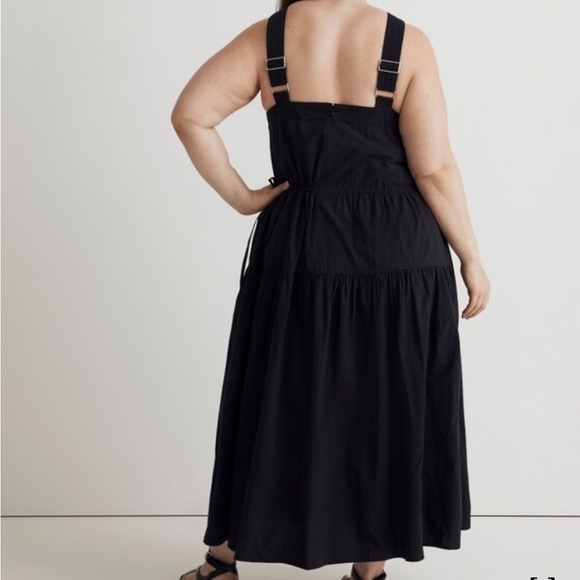 Madewell Plus Poplin Halter Tiered Black Midi Dress SIZE 14 - Picture 2 of 9